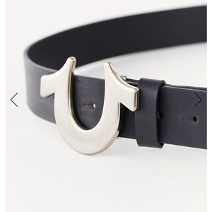 True Religion Leather Horseshoe Belt